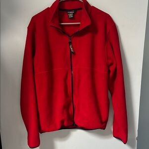L.L. Bean VintageVibrant Red Fleece Jacket | Men's‎ Medium